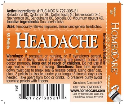 Headache Relief Image Label (Hcl Label Headache 2012)